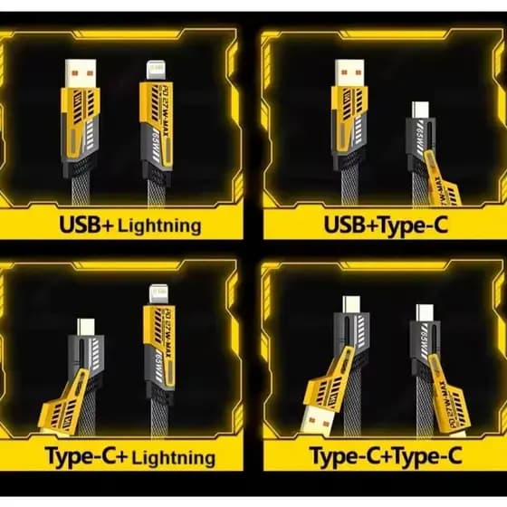 CABO USB TIPO‑C 4 EM 1 INOVA TURBO 27/65W AMARELO MD‑12785