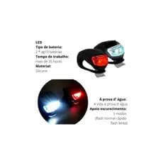 Sinalizador Led Duplo Silicone Bicicleta Farol E Lanterna