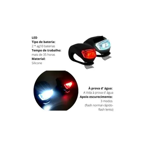 Lanterna Bicicleta Sinalizador Led 2 Cores Sapinho Bike