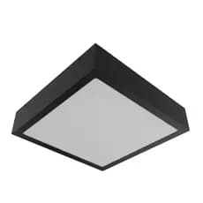 Plafon 25x25cm De Sobrepor Aço E Vidro Quadrado - 3102/25