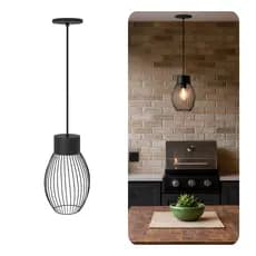 Pendente Luminária Aramado Médio Cilíndrico Com Soquete E27