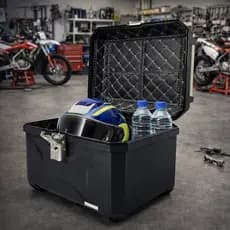 Baú Moto 45L Bauleto Traseiro ABS Reforçado C/ Encosto Universal