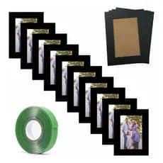 Kit 10 Porta Retratos 10x15 Para Parede + Fita Dupla Face / Molduras MDF