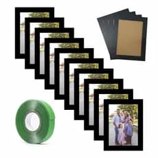 Kit 10 Porta Retratos 15x21 Para Parede + Fita Dupla Face / Molduras MDF