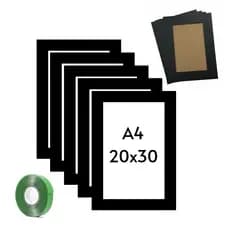 Kit 5 Molduras Porta Retrato 20x30 A4 Parede Para Certificados, Alvarás e Outros