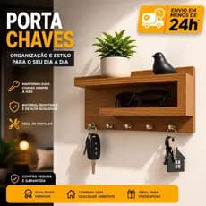 Porta Chaves suporte de Parede Hall De Entrada Louro Freijó