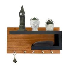 Porta Chaves de Parede Com Prateleiras Decorativas em MDF