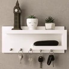 Suporte Porta Chaves Parede Multiuso Organizador Decorativo branco
