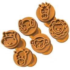Kit Carimbos Brigadeiros Docinhos Molde Festa Confeitaria - Animais Safari - 6pçs