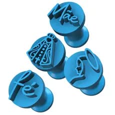 Kit Carimbos Brigadeiros Docinhos Molde Festa Confeitaria - Nossa Senhora Aparecida - Mãe - Fé - 4pçs
