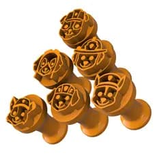 Kit Carimbos Brigadeiros Docinhos Molde Festa Confeitaria - Patrulha Canina - 6pçs
