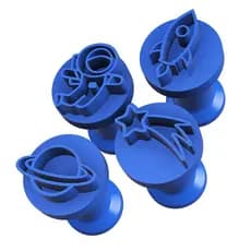 Kit Carimbos Brigadeiros Docinhos Molde Festa Confeitaria - ESPAÇO - ASTRONAUTA - FOGUETE - PLANETA - 4pçs
