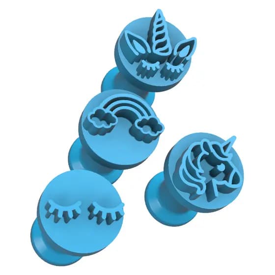 Kit Carimbos Brigadeiros Docinhos Molde Festa Confeitaria - UNICÓRNIO - Arco Íris - 4pçs