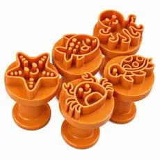 Kit Carimbos Brigadeiros Docinhos Molde Festa Confeitaria - Animais Fundo do Mar 2 - 5pçs