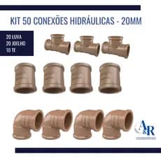 kiT 50 Conexões Hidráulicas  Luva/Joelho 90°/Te Soldável 20mm 1/2"- 25mm 3/4 Marrom Para Agua.