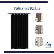 Cortina Para Box de Banheiro Vinil Luxo Lisa Moderna Impermeável Com Ganchos Anti-Mofo