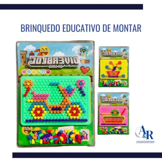 Brinquedo Educativo de Montar Diverbloc Coloridos Vários Temas Mini Blocos Montessori Quebra Cabeça