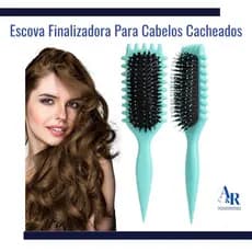 Escova Finalizadora para Cabelos Cacheados Ondulado Reduz Frizz Desembaraço Suave Sem Danificar Fios