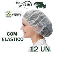 Touca Descartável TNT Sanfonada - 12 Un Branca Descartavel Estetica Odonto Cozinha 12 Unidades - Toca Branca