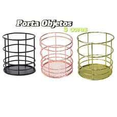 Porta Treco Escorredor Talher Lápis Caneta Pincel Rose Gold Aramado