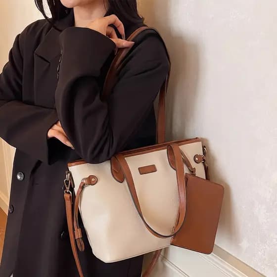 Bolsas Feminina Grande Transversal e de Ombro Com Bolsinha Pochete Carteira Necessaire para trabalho ou passeios