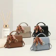 Bolsas Feminina Media Com lenço Alça Transversal e Bolsa de mão
