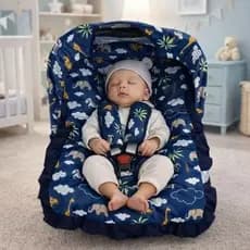 Kit 04 peças Para Bebê Conforto Capa Capota Solar Protetor de Cinto Macio 100 % Algodão