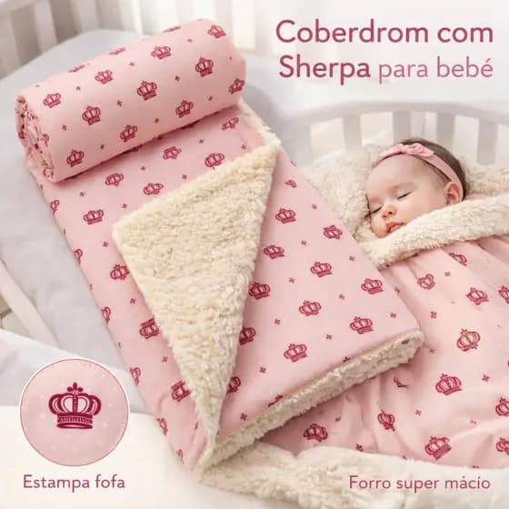 Cobertor Sherpa Inverno Fofinho e Quente para Bebês e Crianças