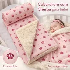 Cobertor Sherpa Inverno Fofinho e Quente para Bebês e Crianças