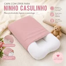 Capa Para ninho Casulinho Com Ziper 100% Algodão Macia e Confortável