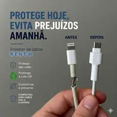 Protetor para Cabo de Iphone Lightning e Tipo C Ipad Capa Reforço AntiQuebra Repara Recupera Cabo Carregador Danificado