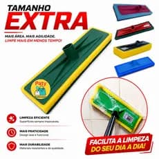 2 a 6 Rodo abrasivo esfregão Lava piso azulejo vidro porcelanato cera fibra limpeza pesada s/ cabo