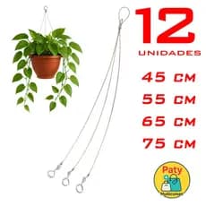 Kit 3 a 12 Cabo de aço corrente pendurar vasos para plantas 3 gancho jardim vertical suculentas