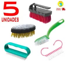 Kit 1 a 5 Escova multiuso lava tênis unhas limpeza geral cabo plástico