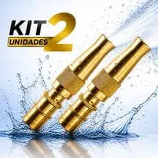 Kit 2 Bico Mangueira Alta Pressão Metal Jato Forte Regulável Esguicho universal lavar carro jardim