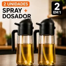Spray Borrifador Azeite Dosador 2 em 1 Galheteiro Economico vidro 470ml Óleo Vinagre Shoyu