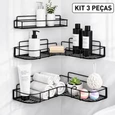 1/2/3 Suportes Organizador Banheiro Sem Furo Porta Shampoo Metal Parede Cozinha Lavanderia