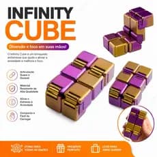 Infinity Cube Anti Estresse Premium  Fidget Toy Sensorial Dobrável Relaxante Ansiedade Adulto e Criança
