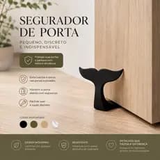 Kit 4 Segurador de Porta Cauda de Baleia | Prendedor de Porta Decorativo Antibatida, Design Moderno e Minimalista