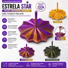 Estrela Star Fidget Sensorial Gigante 22cm | Brinquedo Antiestresse 3D | Decoração Hipnótica, Relaxante e Decorativo