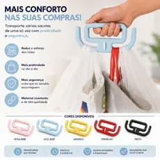 Alça Ergonômica para Sacolas de Mercado | Carregador de Compras Reforçado | Reduz o Esforço das Mãos Resistente Suporte