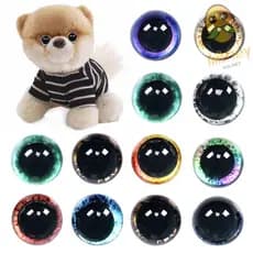 MILLNEY 20 Peças/10 Pares De Olhos De Cristal De Fantoche , 6 Mm-20 , Artesanais Com Brilho De Plástico