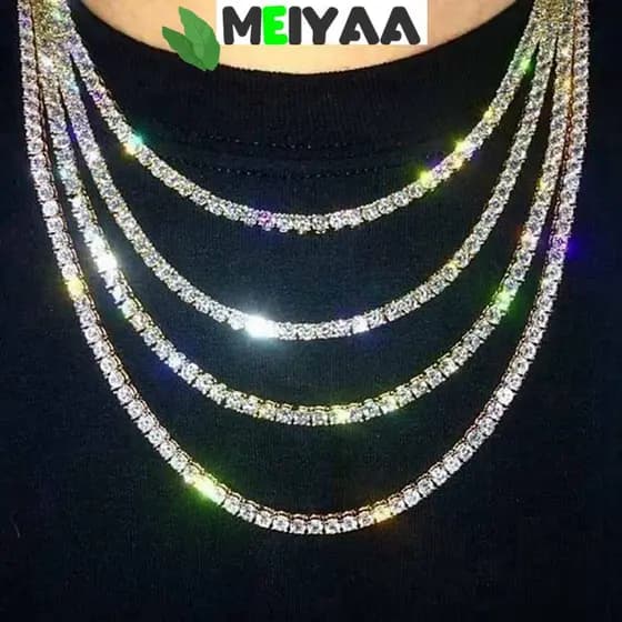 MEIYA Gargantilha De Cristal De Strass Para Masculino E Mulheres/Colar Tênis Hip Hop Várias Cores