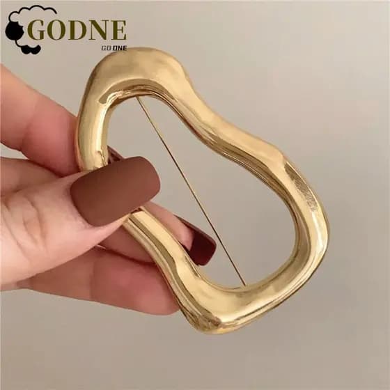 Broches Irregulares GODNESSFO , Geométricos De Círculo Grande Banhados A Ouro , Alfinetes De Lapela De Cor Prata Brilhan