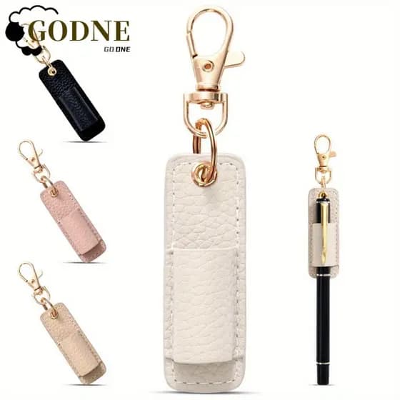 Suporte Para Caneta Com Cordão GODNESSFO , Clipe De Couro PU Estilo Colar , Bolsa Durável Chaveiro