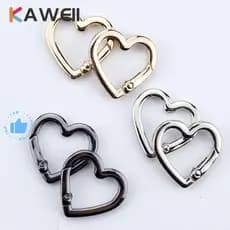 KAWEII 5 Peças De Fivelas De Anel De Mola , Mosquetão De Coração De 22 Mm/25 , Clipe De Fecho De Pressão Preto Dourado E