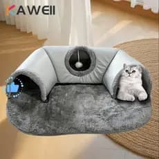 Cama De Túnel Para Gatos, Ninho De Gato Com Base Antiderrapante Lavável Removível  Casa Anti-Sujeira Em Forma D