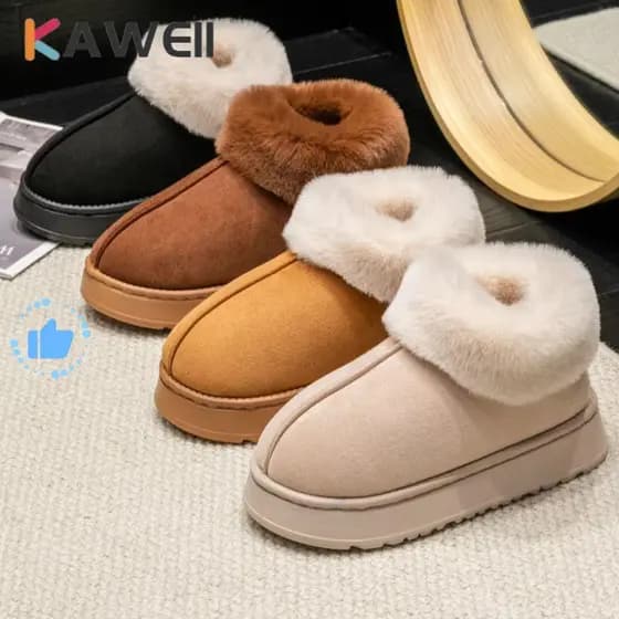 Botas De Neve Para Mulheres Espessadas De Novo Estilo Quentes Forradas Com Fleece Antiderrapantes