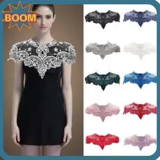 BOOM Renda oco bordado gola, acessórios de vestido
