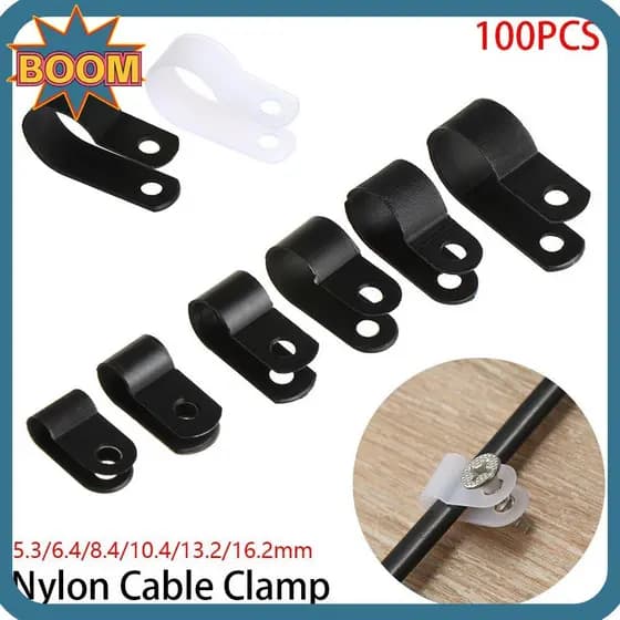 BOOM 100 Pcs Braçadeira De Cabo De Nylon Acessórios Elétricos Duráveis Fixadores De Mangueira De Fiação Úteis De Metal